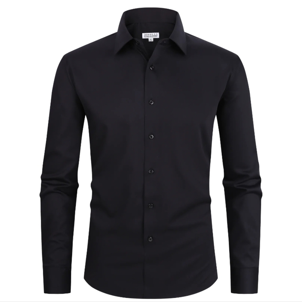 Bamboo 15.5 White Stretch Long Sleeve Button Business Formal Dress Shirt • NEW!